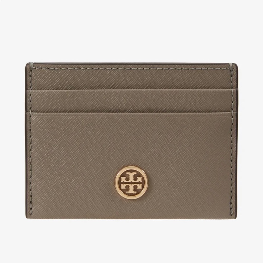 Brand New - Tory Burch Robinson Card Case Gray Heron